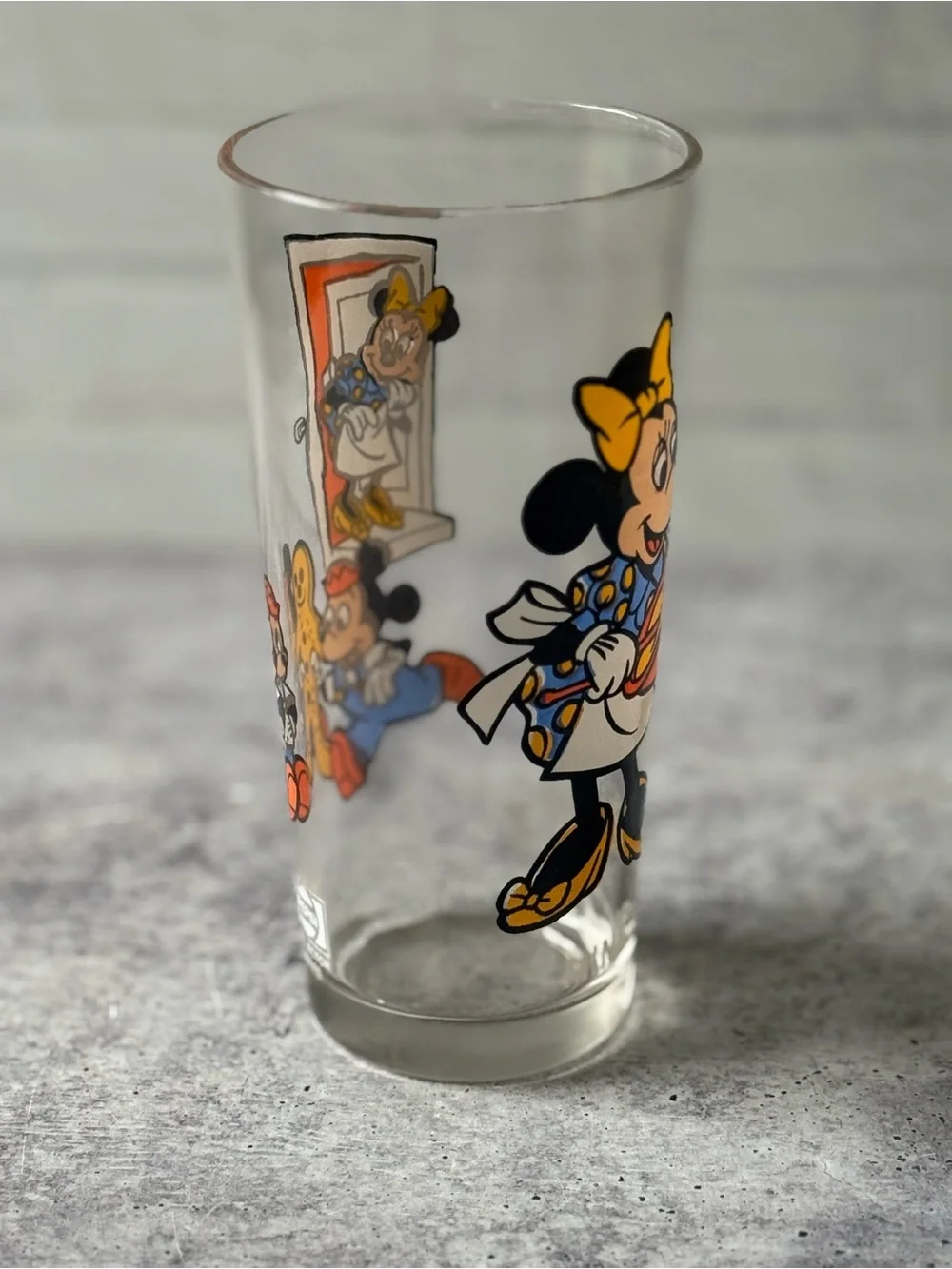 Vintage 1978 Disney Minnie Mouse Drinking Glass Happy Birthday Mickey Pepsi